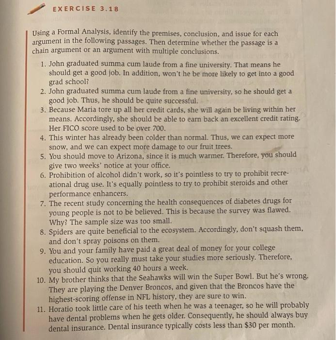 just #5,#7,#13,#14,#20 EXERCISE 3.18 Using a