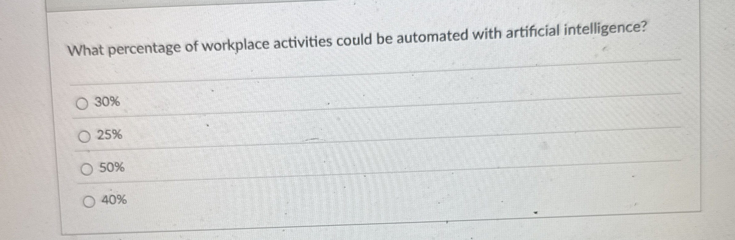 What percentage of workplace activities could be