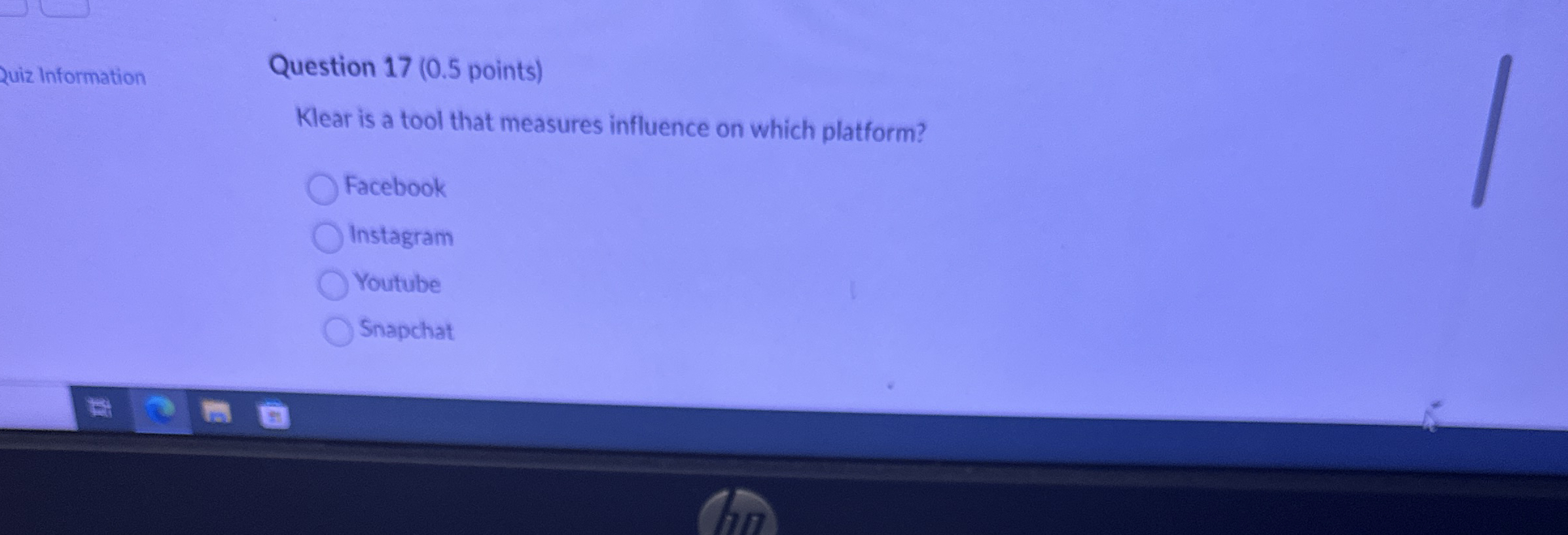 Luiz information Question 1 7 ( 0 . 5 points )