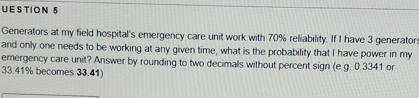 Please help me solve. UESTION 5 Generators at my
