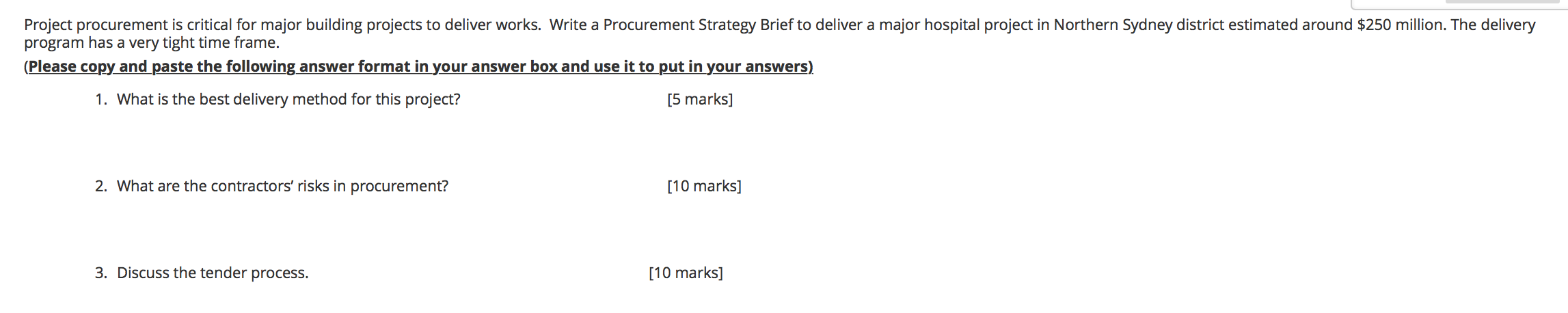Project procurement is critical for major