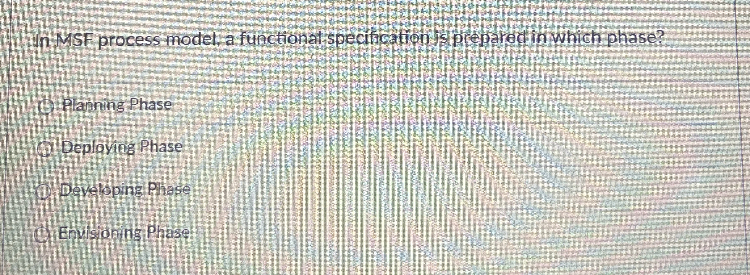In MSF process model, a functional specification