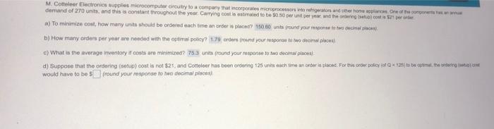 please answer D M. Colteler Electronics supplies