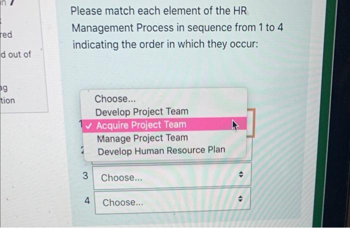 Please match each element of the HR Management