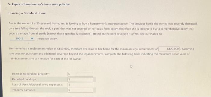 S. Types of homeowner's insurance policies