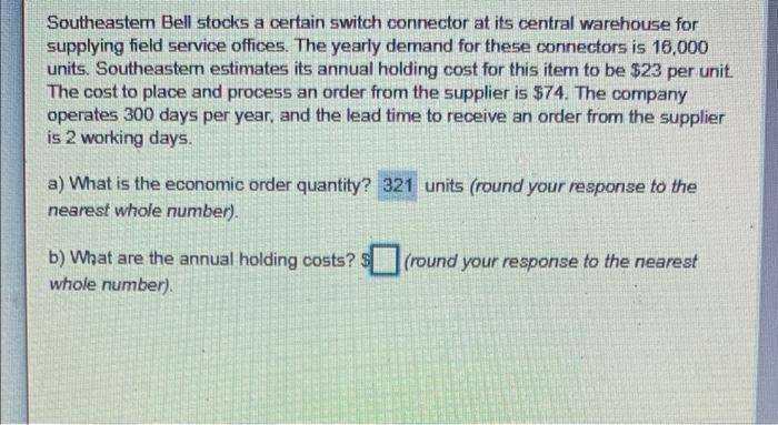Southeastem Bell stocks a certain switch