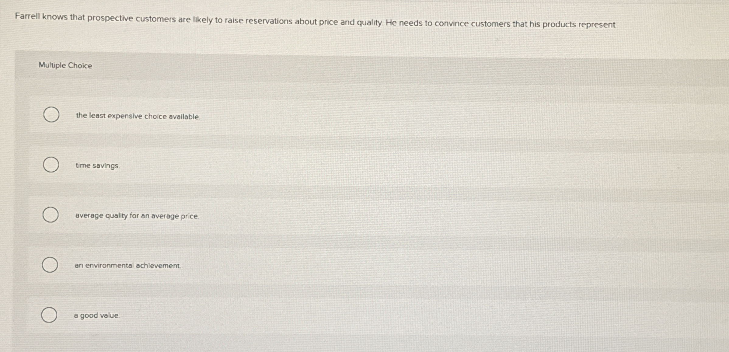 Farrell knows that prospective customers are