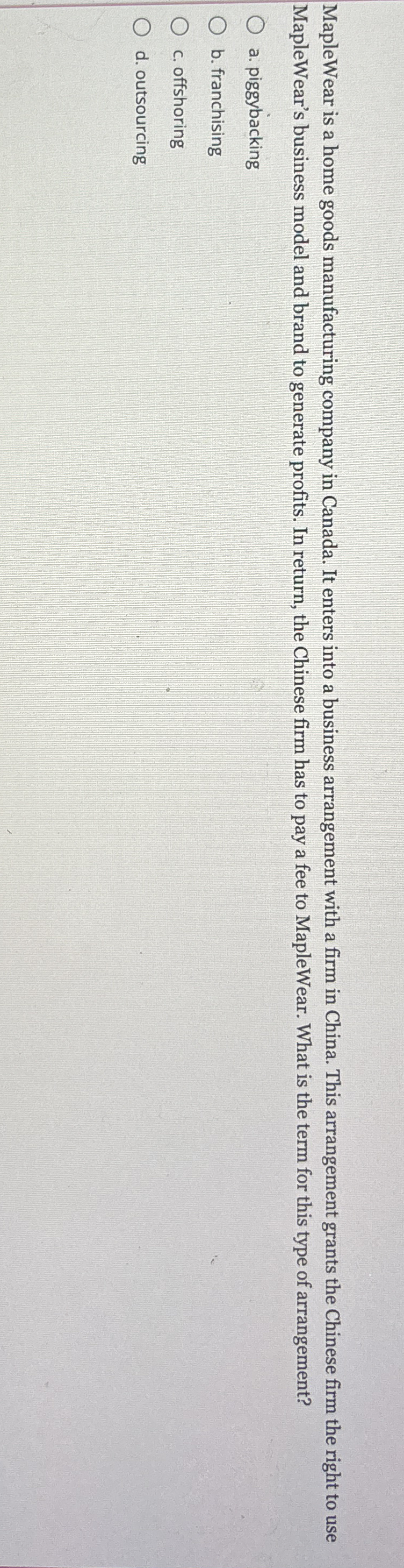 MapleWear is a home goods manufacturing company