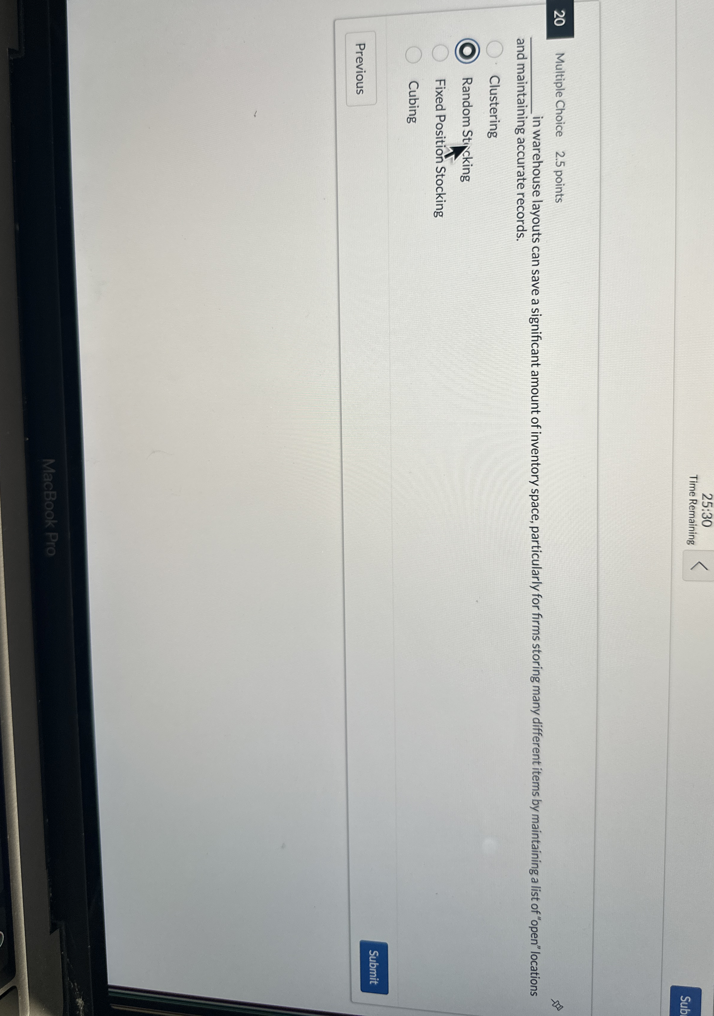 2 5 : 3 0 Time Remaining 2 0 Multiple Choice 2 .