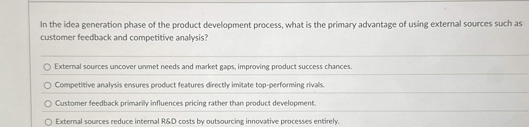 In the idea generation phase of the product