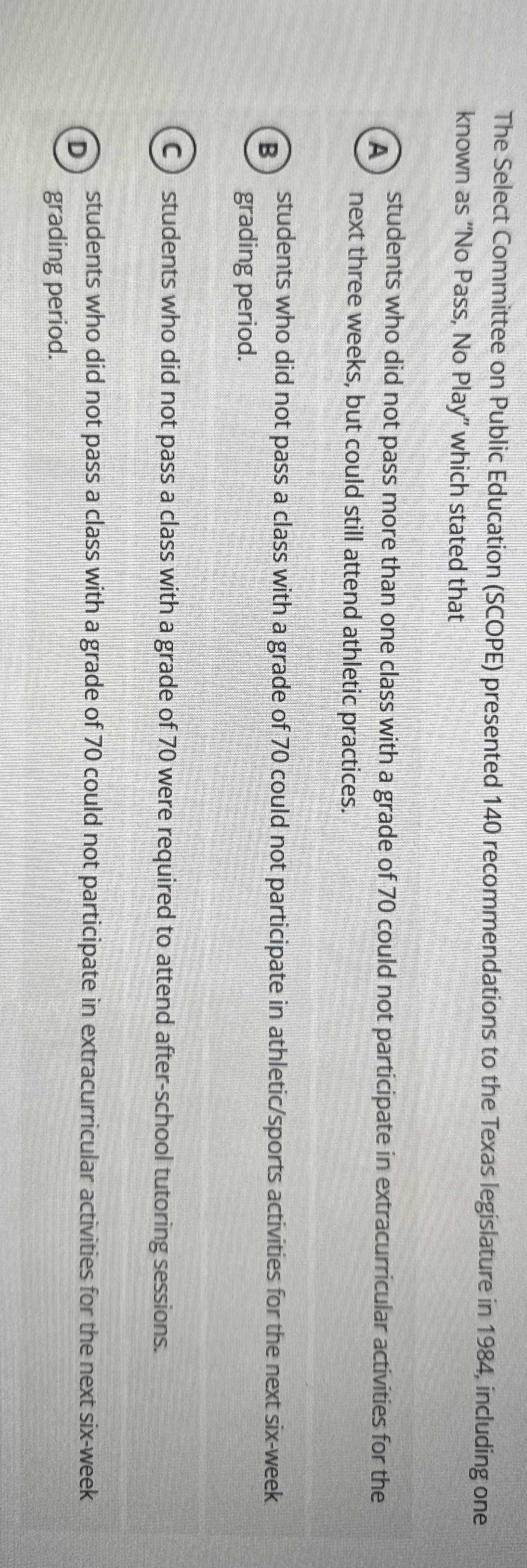 The Select Committee on Public Education ( SCOPE