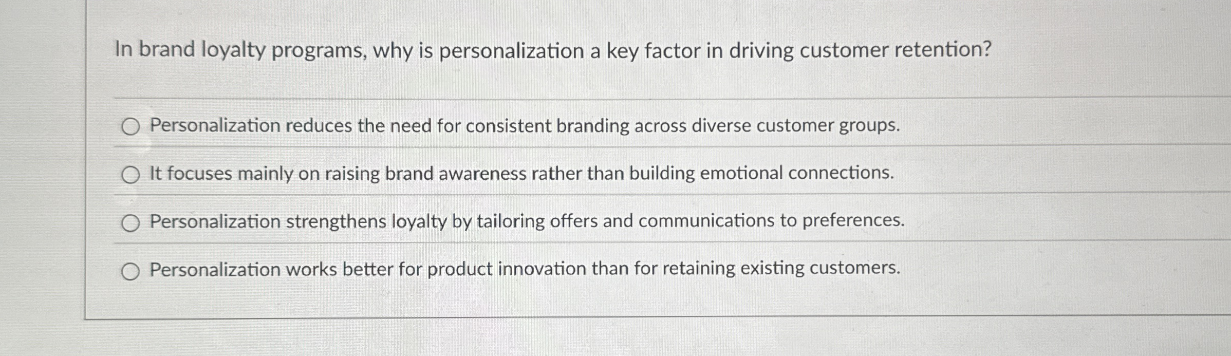 In brand loyalty programs, why is personalization
