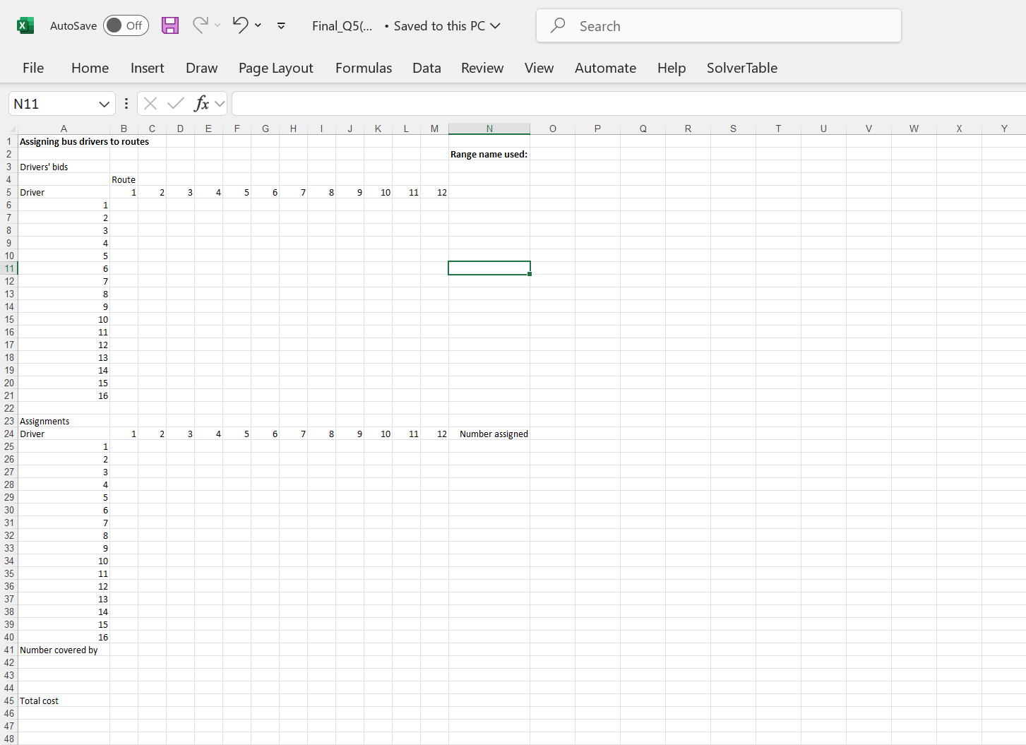 A school system has 1 6 bus drivers that must