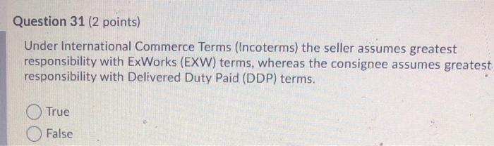 Question 35 (2 points) A shipment has been