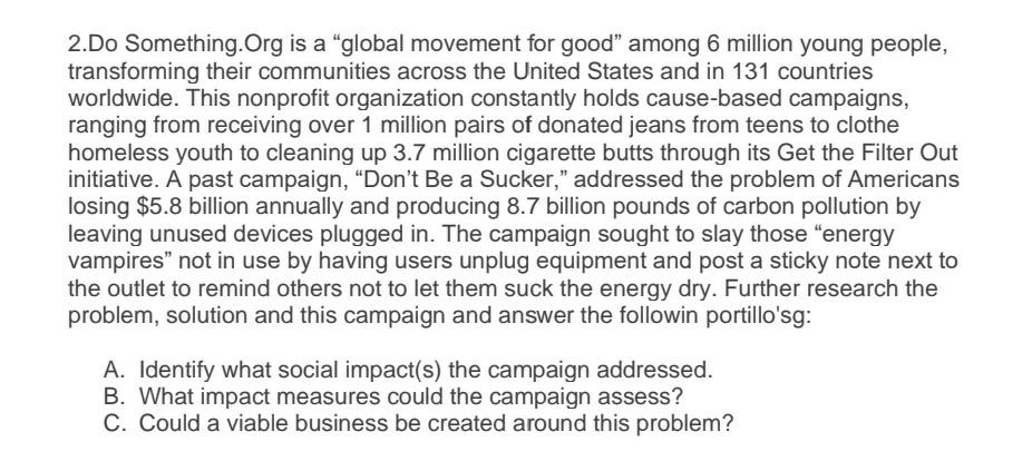 2.Do Something.Org is a "global movement for