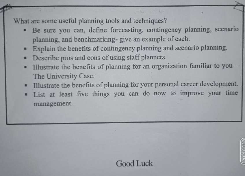 What are some useful planning tools and