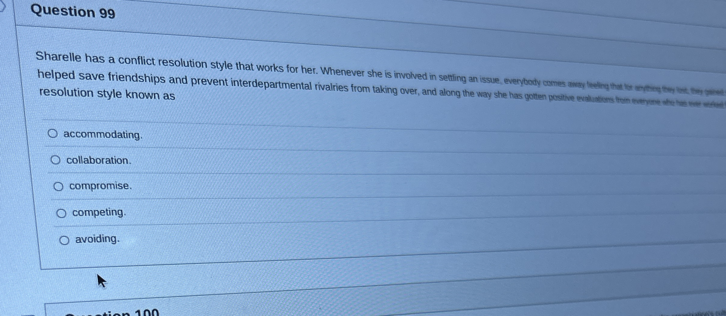 Question 9 9 Sharelle has a conflict resolution