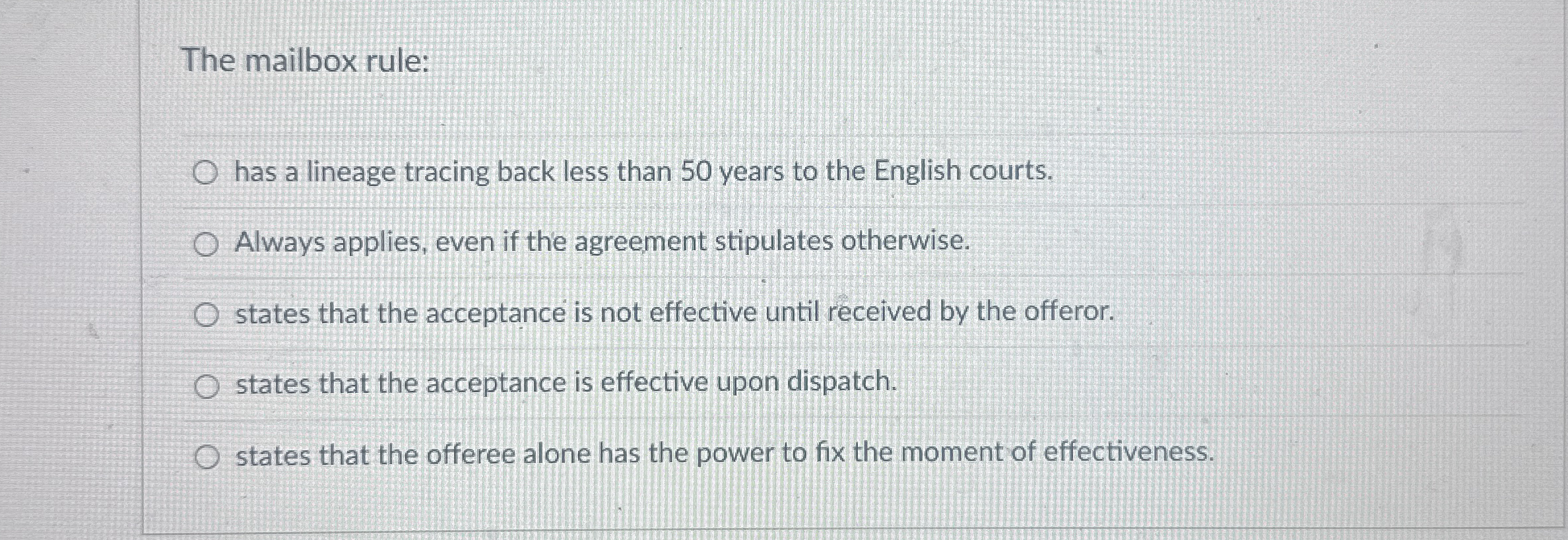 The mailbox rule: has a lineage tracing back less