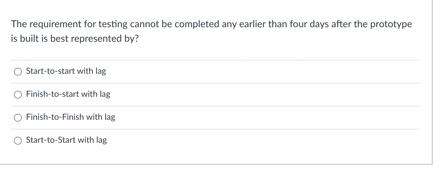 answer above The requirement for testing cannot