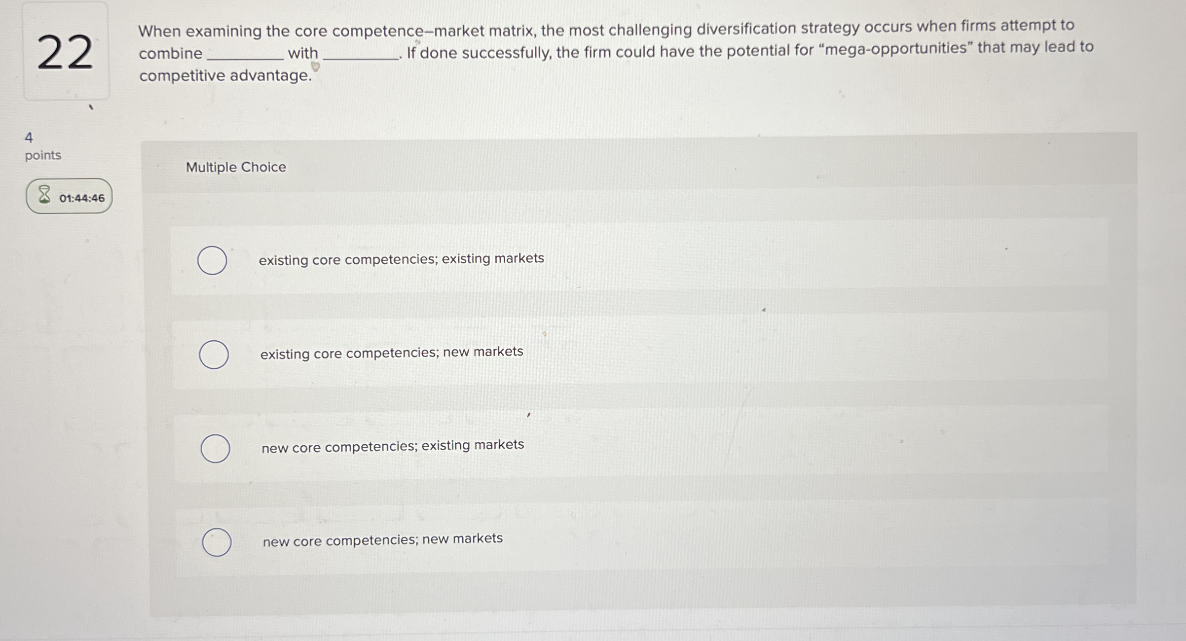 2 2 When examining the core competence - market