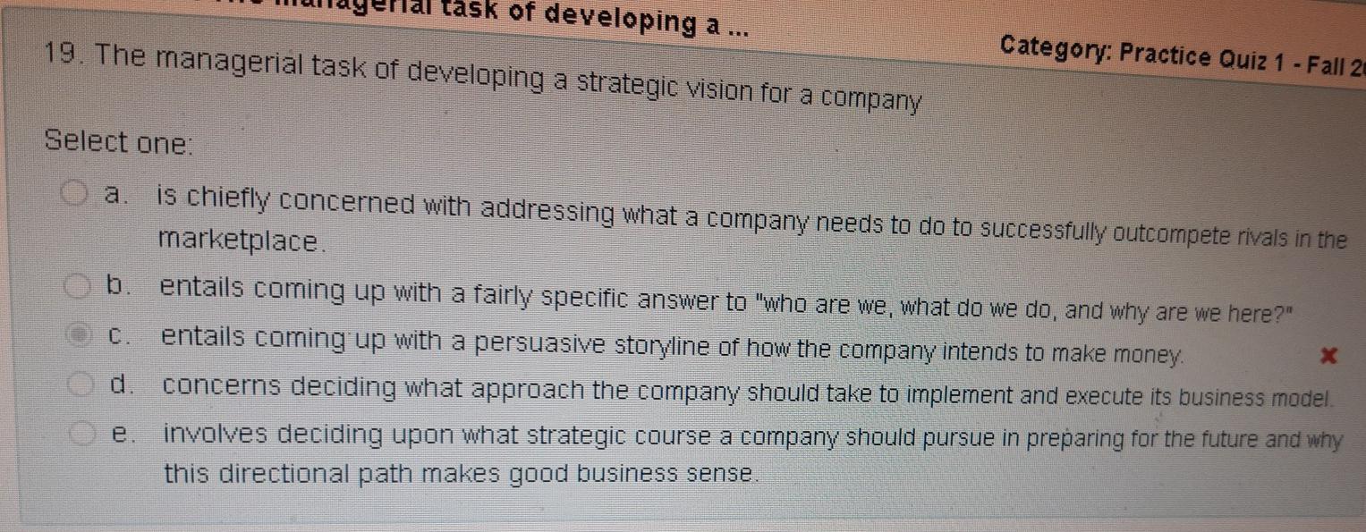 task of developing a ... 19. The managerial task