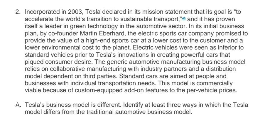 2. Incorporated in 2003, Tesla declared in its