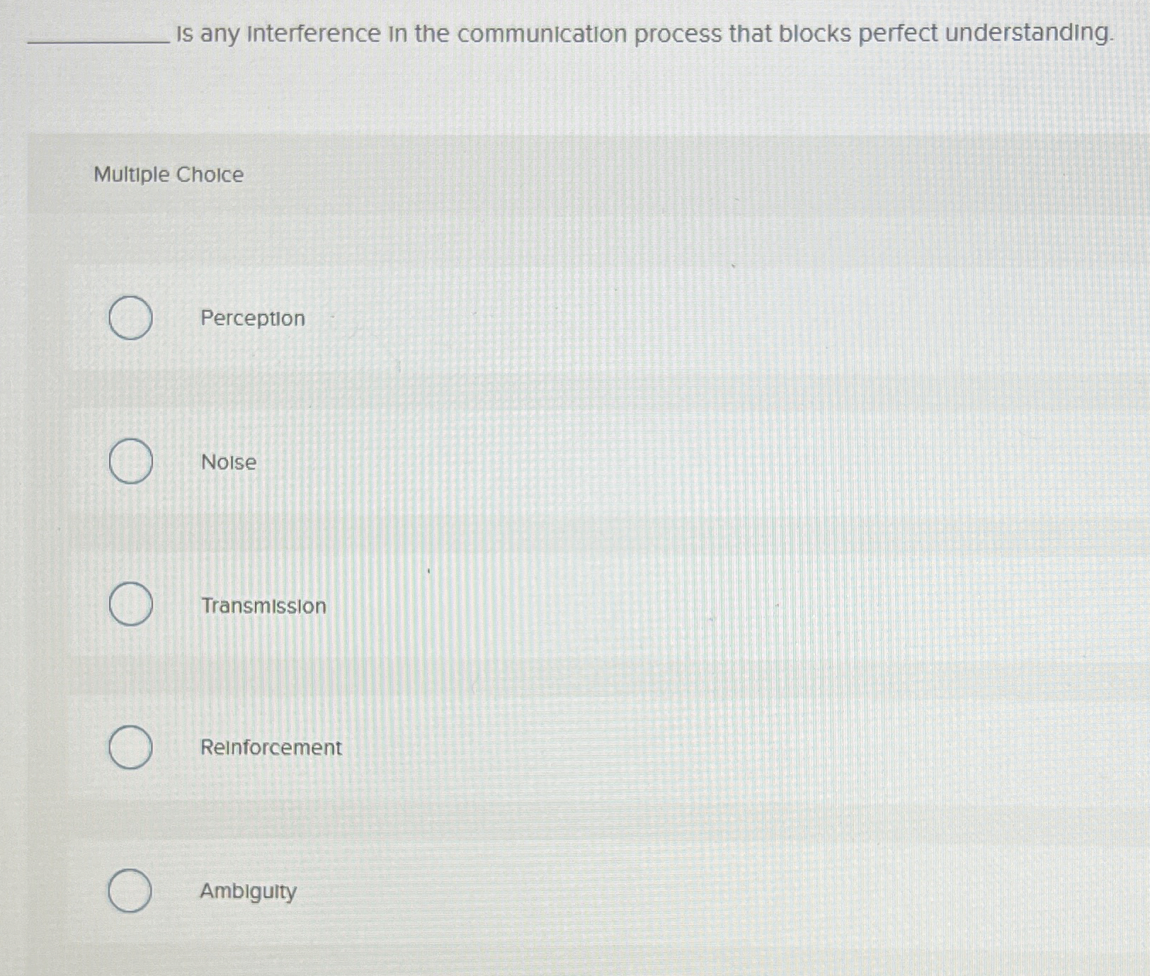 Is any interference in the communication process