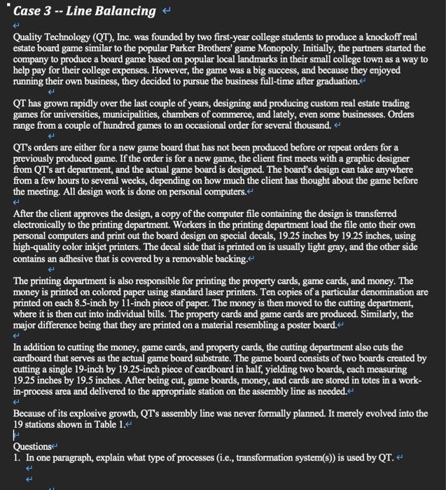 1. In one paragraph, explain what type of