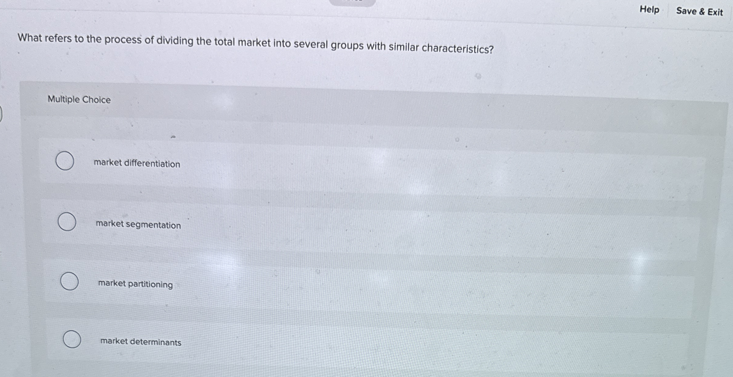 Help Save & Exit What refers to the process of