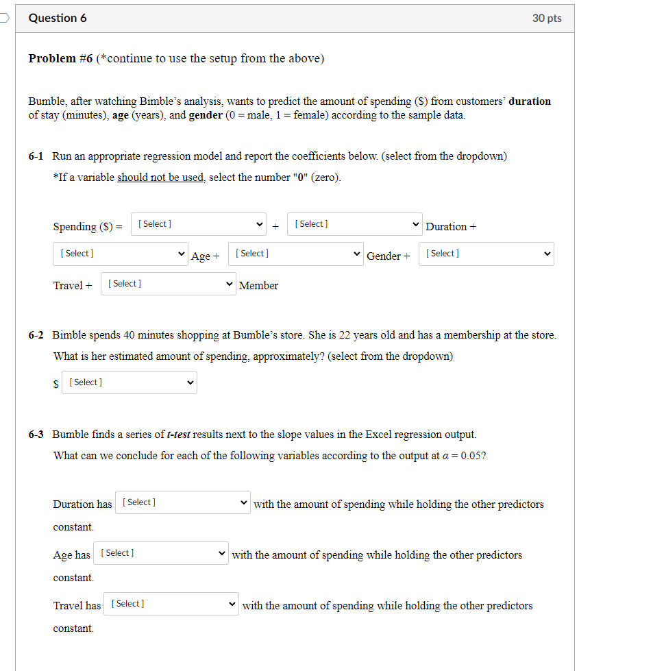 Problem #5 (*continue to use the setup from the