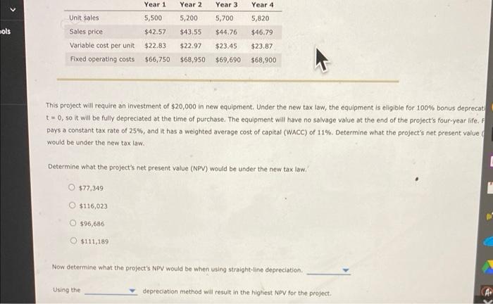 Year 1 Year 2 Year 3 Year 4 5,200 Unit sales