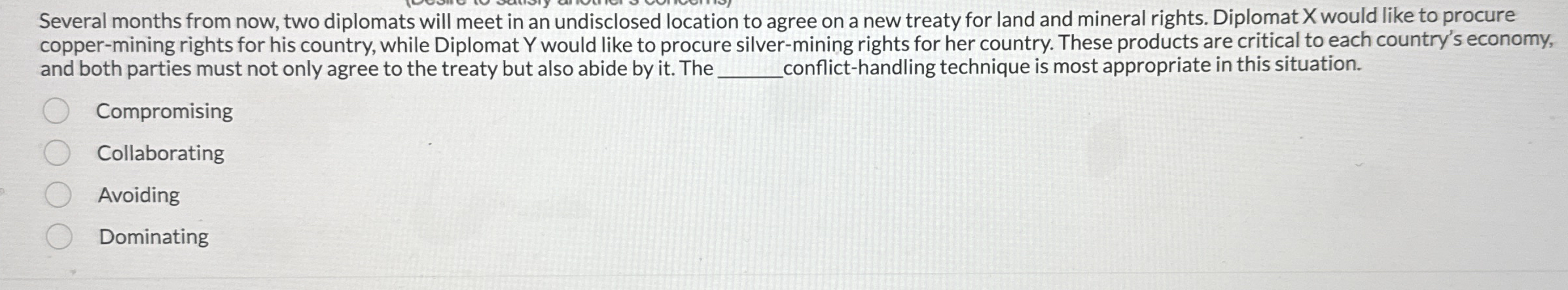 Several months from now, two diplomats will meet