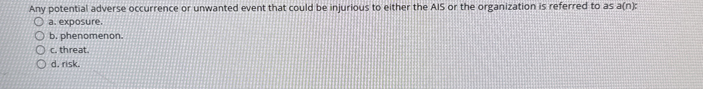 Any potential adverse occurrence or unwanted