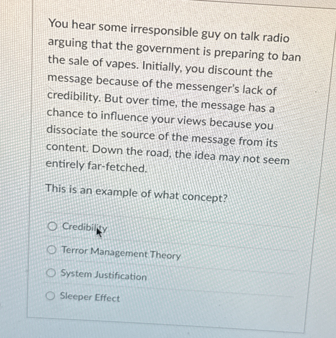 You hear some irresponsible guy on talk radio