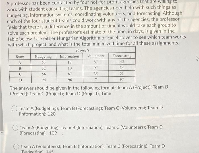 PLEASE HELP A professor has been contacted by