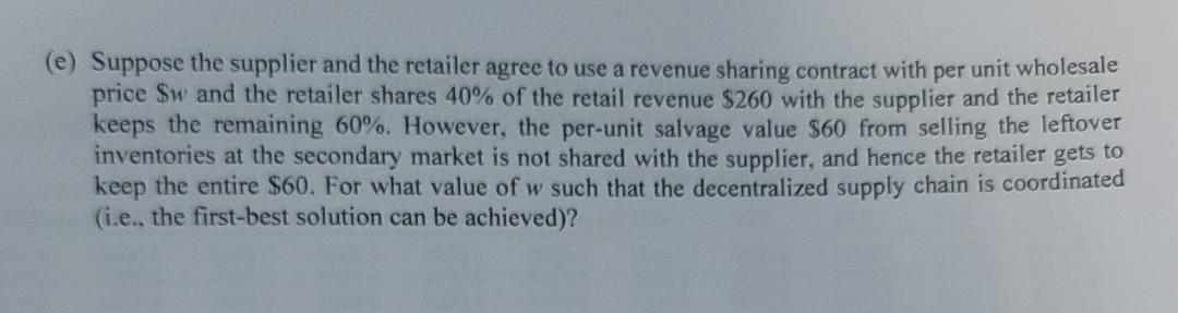 please finish part a to e, thank you. Question 3.