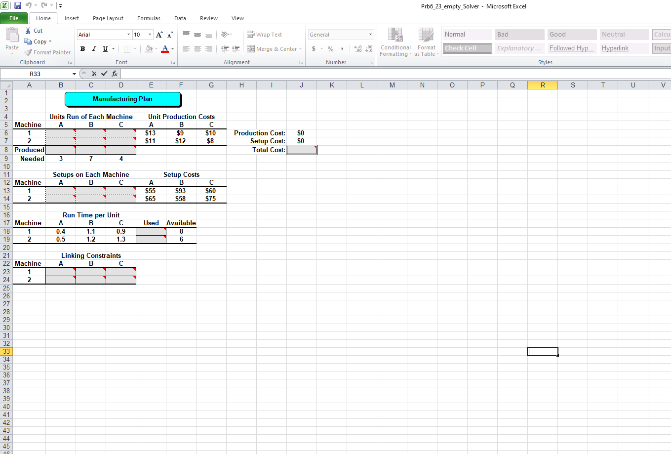 A) Formulate an ILP model to determine how many