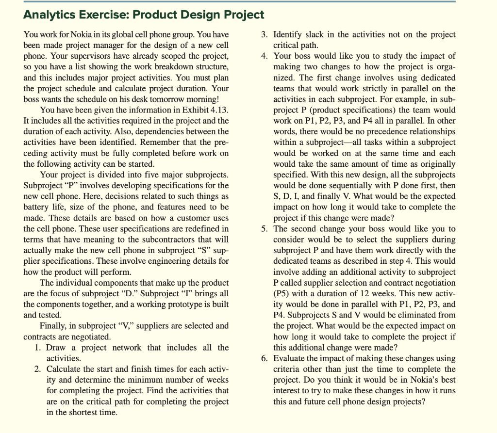 Analytics Exercise: Product Design Project You