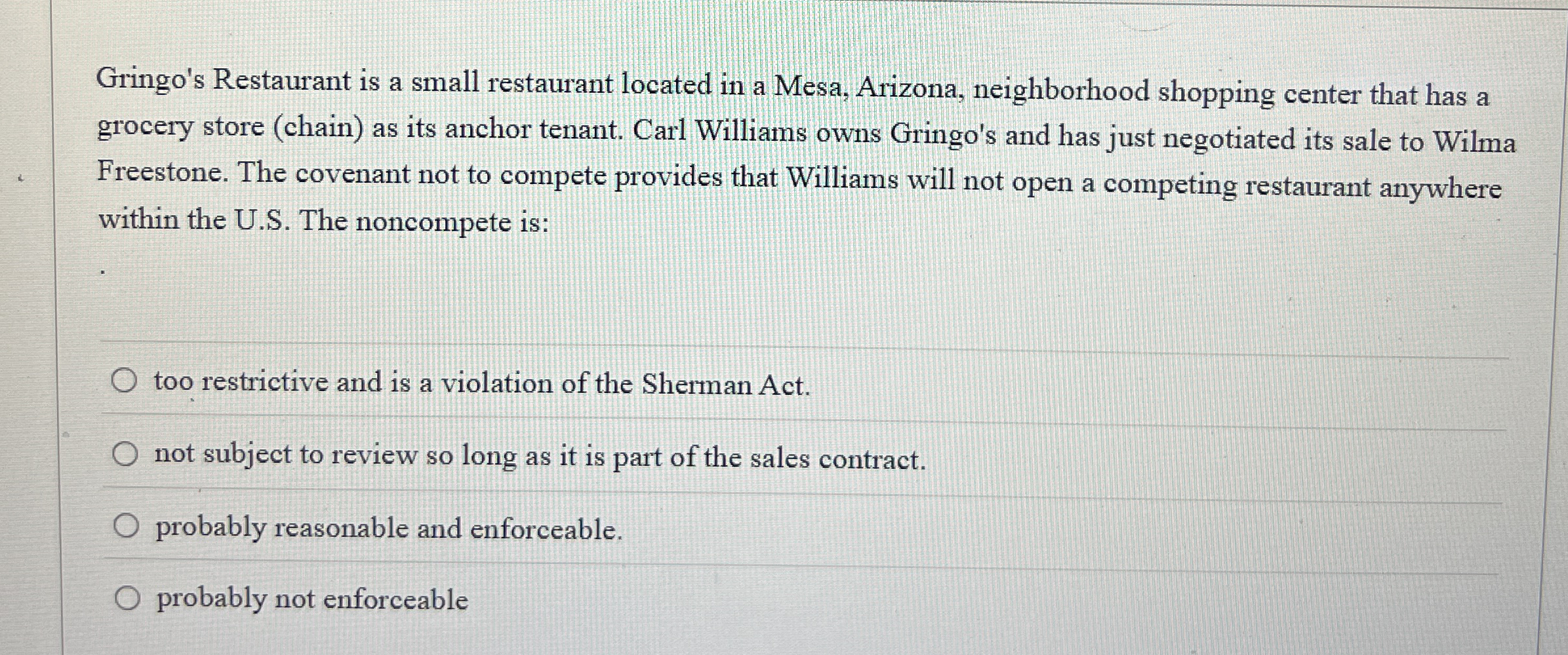 Gringo's Restaurant is a small restaurant located