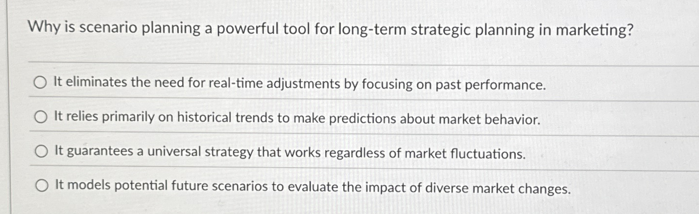 Why is scenario planning a powerful tool for long