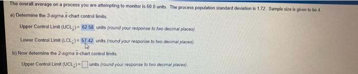 And Lower Control limit The overall average on a