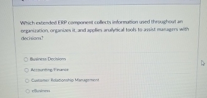 Which extended ERP component collects information