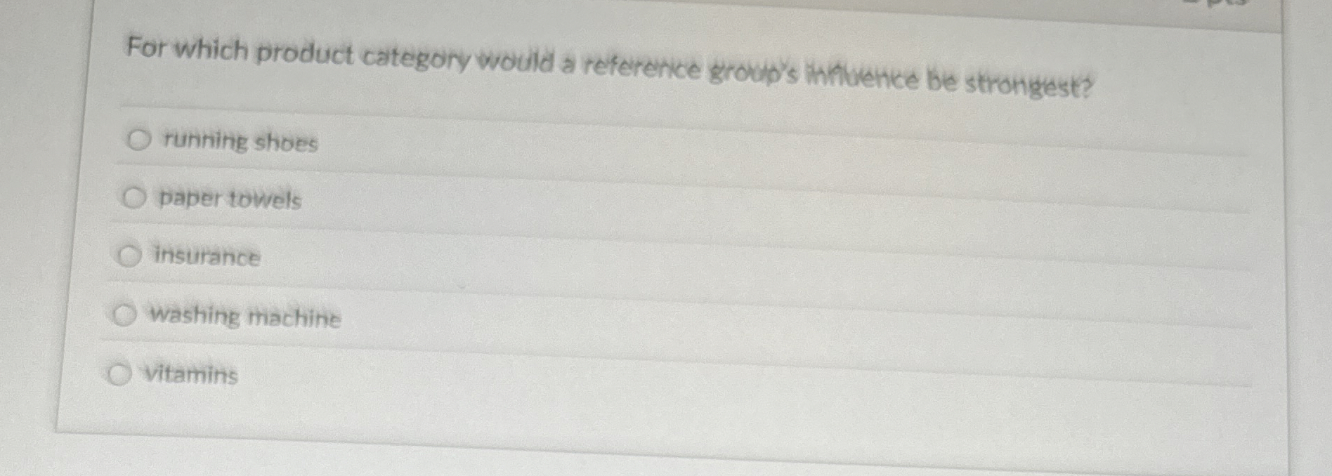 For which product category would a reference