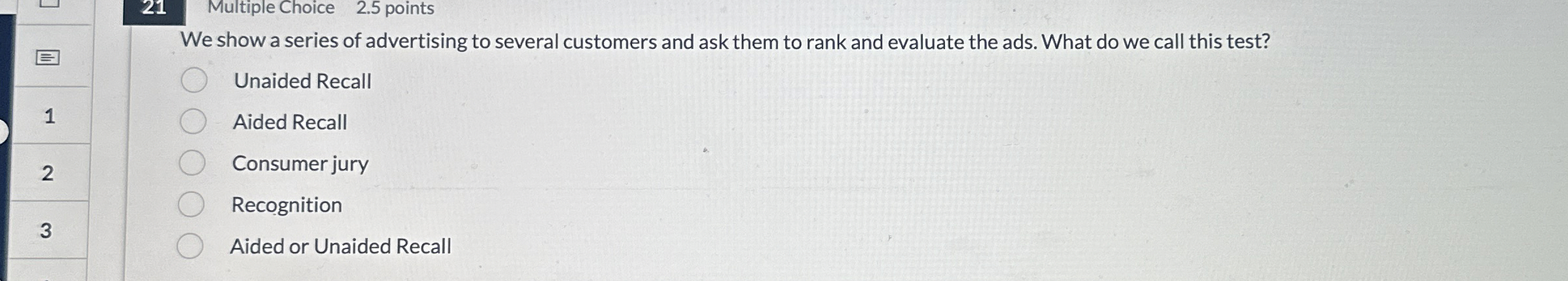 2 1 Multiple Choice 2 . 5 points We show a series
