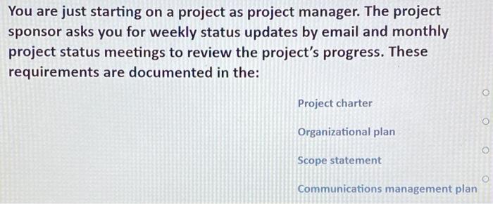 Answer All ?? You are a project manager who is in