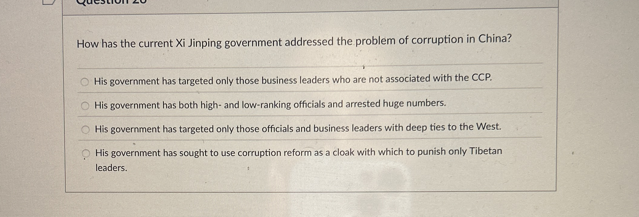 How has the current i Jinping government