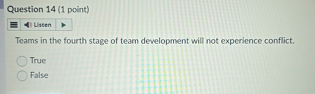 Question 1 4 ( 1 point ) Listen Teams in the