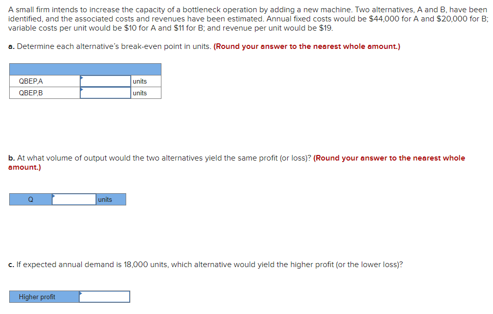 A small firm intends to increase the capacity of