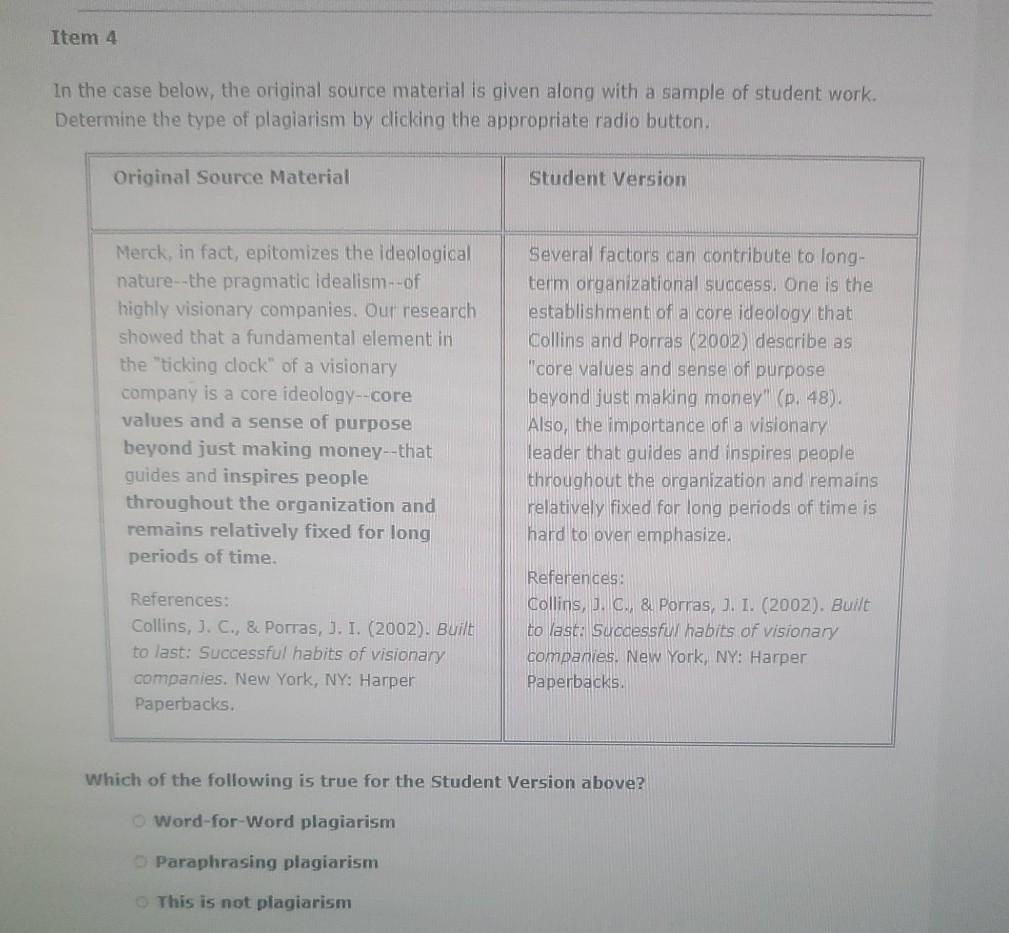 1. 2. 3. Item 4 In the case below, the original