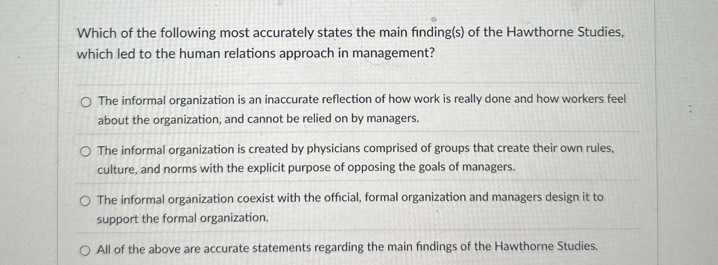 Which of the following most accurately states the